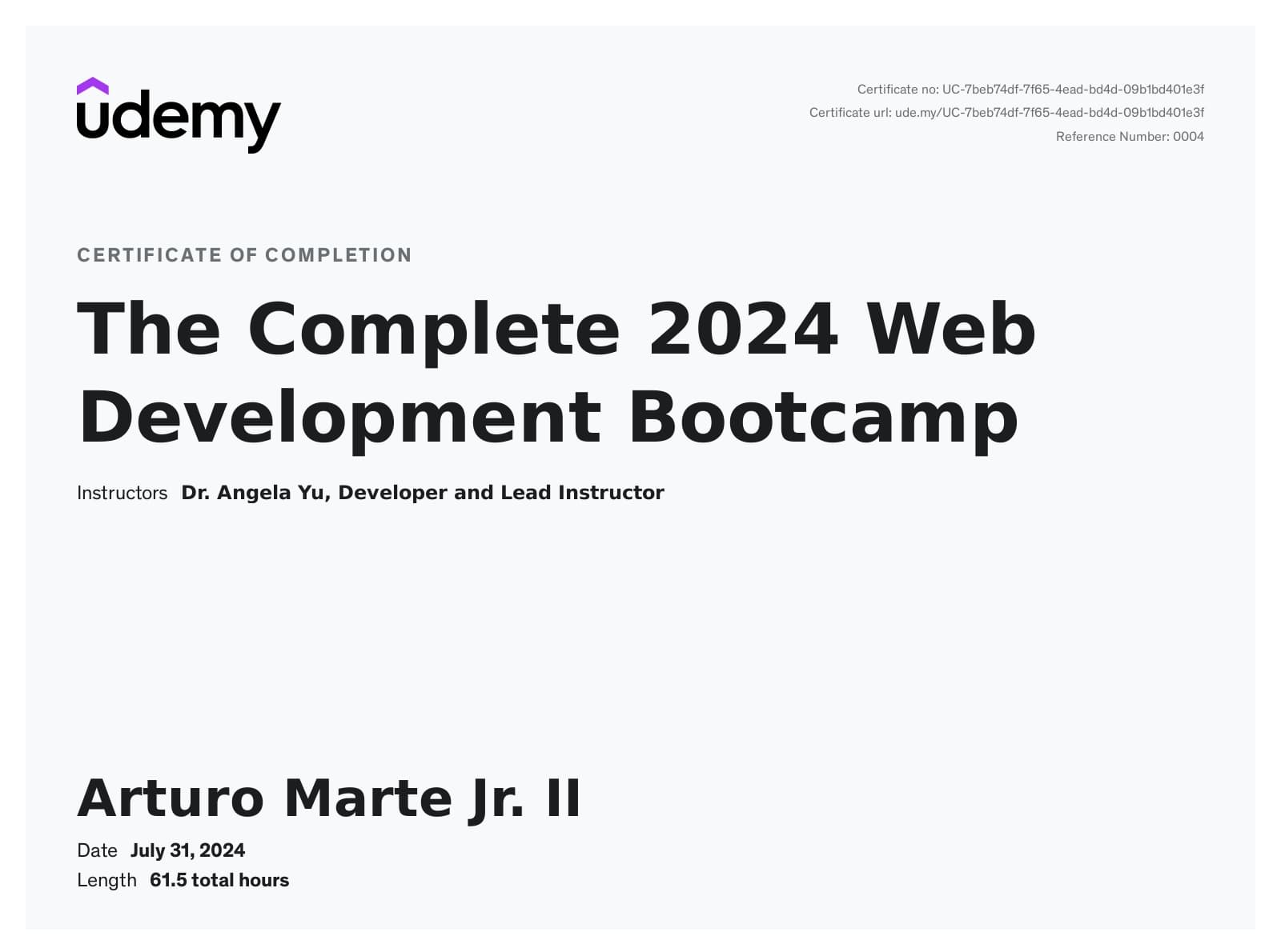 The Complete 2024 Web Development Bootcamp